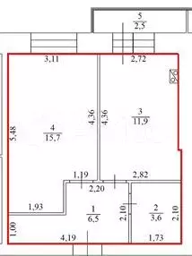 1-к. квартира, 38,5 м, 4/9 эт. - Фото 0