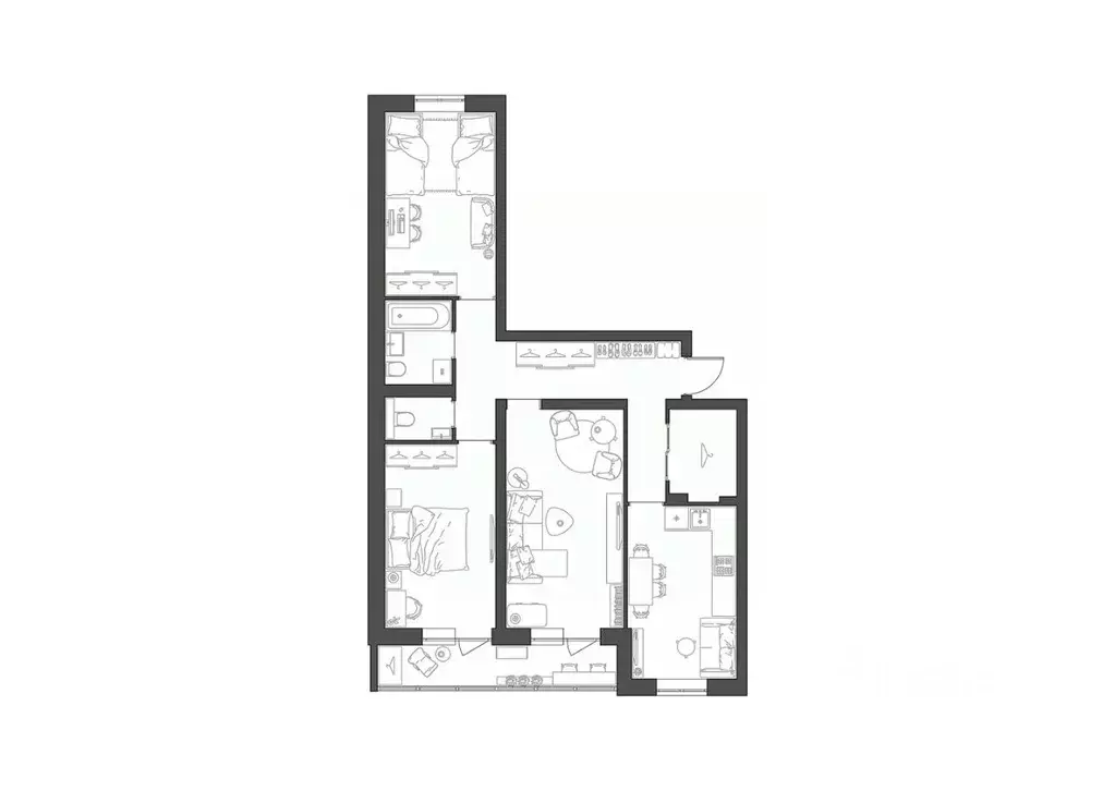 3-к кв. Волгоградская область, Волгоград Квартал жилой комплекс (83.68 ... - Фото 1