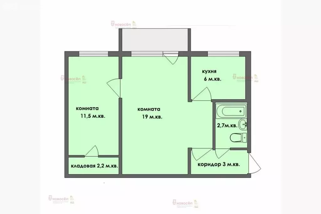 2-комнатная квартира: Екатеринбург, Восточная улица, 230 (41 м) - Фото 0