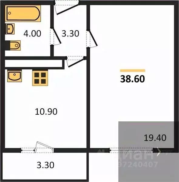 1-к кв. Воронежская область, Воронеж ул. Шидловского, 26 (38.6 м) - Фото 0