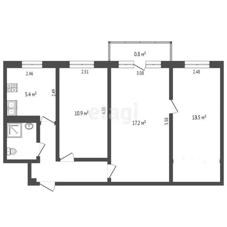 3-комнатная квартира: Псков, исторический район Запсковье, улица Олега ... - Фото 1