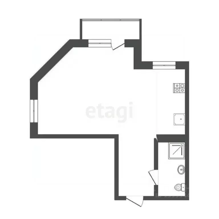 1-к кв. Тюменская область, Тюмень ул. 50 лет Октября, 3к1 (48.0 м) - Фото 1