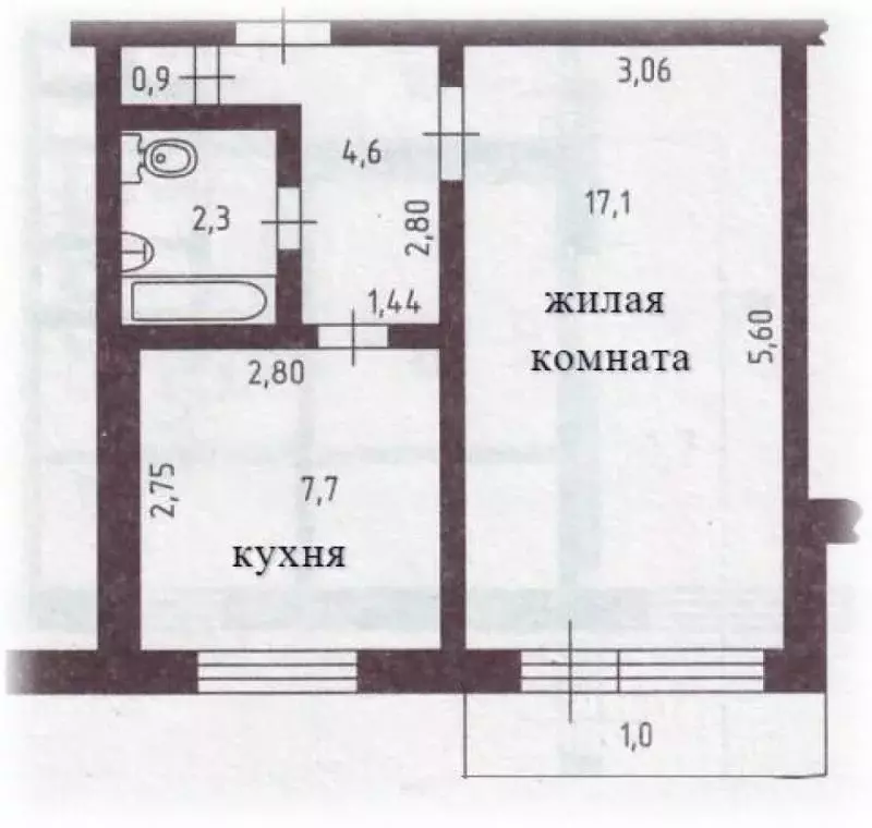 1-к кв. Самарская область, Тольятти Шлюзовой мкр, ул. Шлюзовая, 27 ... - Фото 0