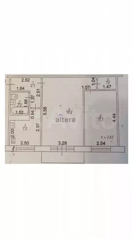 2-к. квартира, 45,1 м, 5/5 эт. - Фото 0