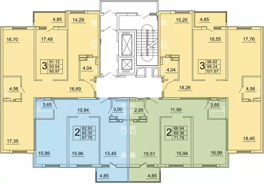 3-к кв. Самарская область, Самара ул. Дыбенко, 5 (96.07 м) - Фото 2