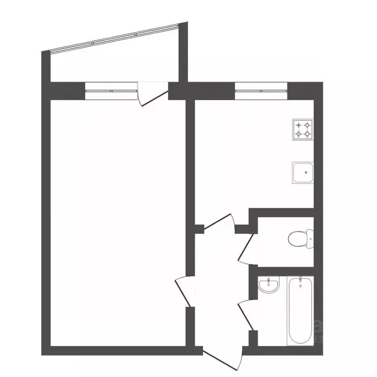 1-к кв. Тюменская область, Тюмень ул. Монтажников, 17 (33.2 м) - Фото 1