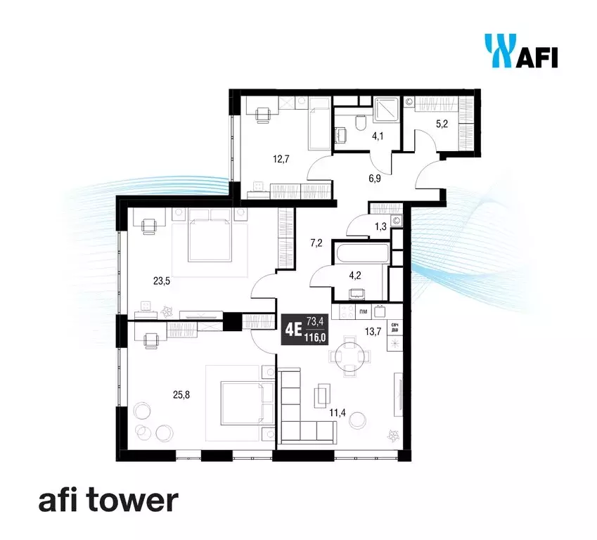 4-комнатная квартира: Москва, проезд Серебрякова, 11к2 (116.2 м) - Фото 1