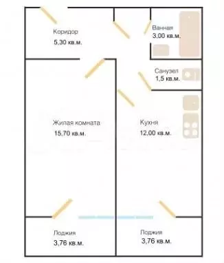 Аукцион: 2-к. квартира, 47,7 м, 12/17 эт. - Фото 1