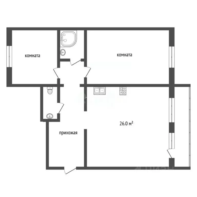 2-к кв. Архангельская область, Котлас просп. Мира, 16 (67.8 м) - Фото 1