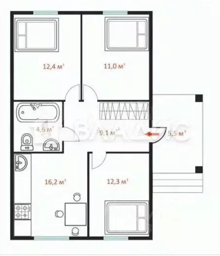 Дом в Рязанская область, Рыбное Цветочная ул., 23 (66 м) - Фото 1