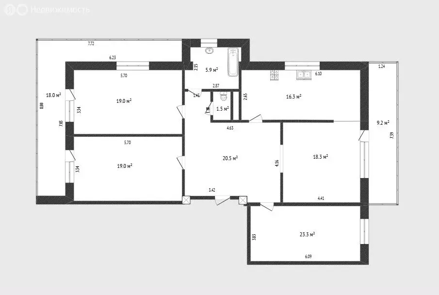 4-комнатная квартира: Тюмень, Фабричная улица, 9 (123.8 м) - Фото 2