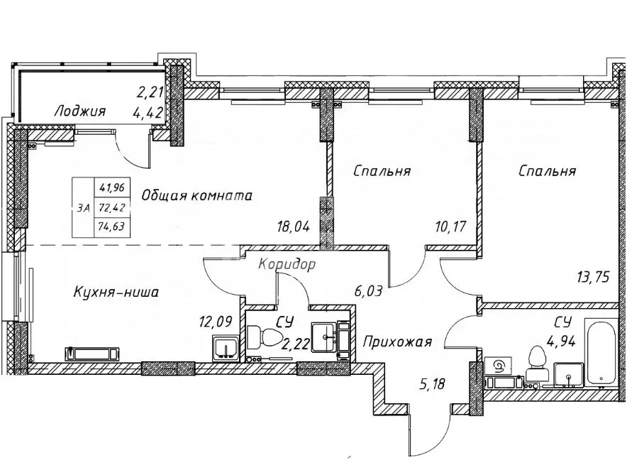 3-к кв. Томская область, Томск Черемошники мкр, пер. Шпальный, 10 ... - Фото 2