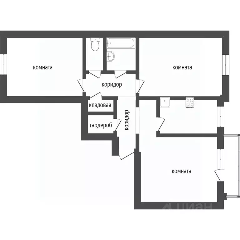 3-к кв. Бурятия, Улан-Удэ ул. Современная, 3 (70.2 м) - Фото 0