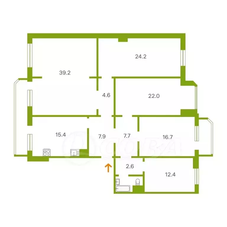 5-комнатная квартира: Тюмень, улица Монтажников, 19 (157.5 м) - Фото 2