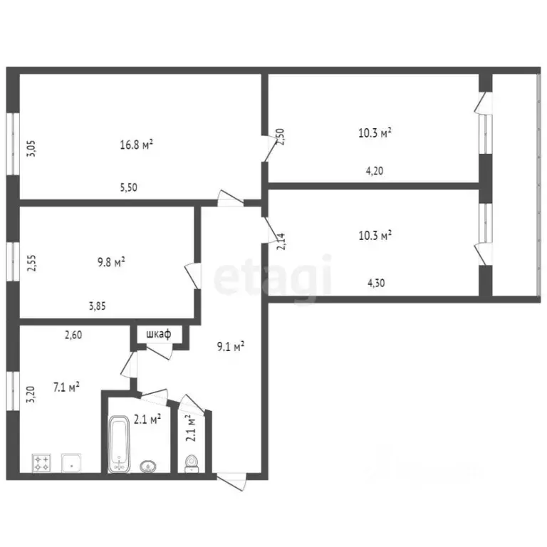 4-к кв. Ростовская область, Таганрог ул. Чехова, 333 (69.7 м) - Фото 1