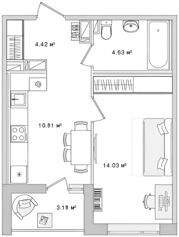 1-к кв. Санкт-Петербург Вазаский пер., 3 (37.0 м) - Фото 2