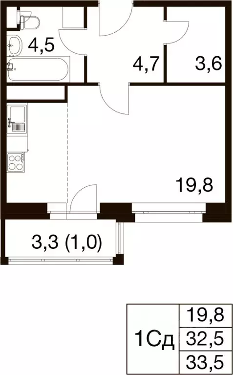Студия Московская область, Балашиха Гагарина мкр, ул. Проектная, 9Ас1 ... - Фото 1