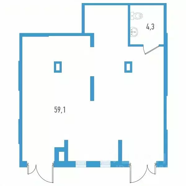 Студия Санкт-Петербург пос. Шушары, ул. Чудовская, 14к2 (63.4 м) - Фото 0