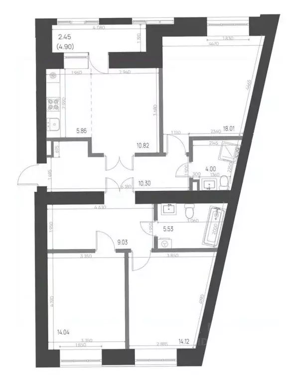4-к кв. Татарстан, Нижнекамск 15-й мкр, Калина жилой комплекс (94.16 ... - Фото 1