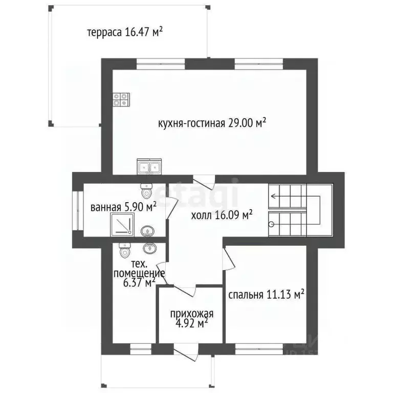 Дом в Ленинградская область, Коммунар г. Гатчинский муниципальный ... - Фото 1