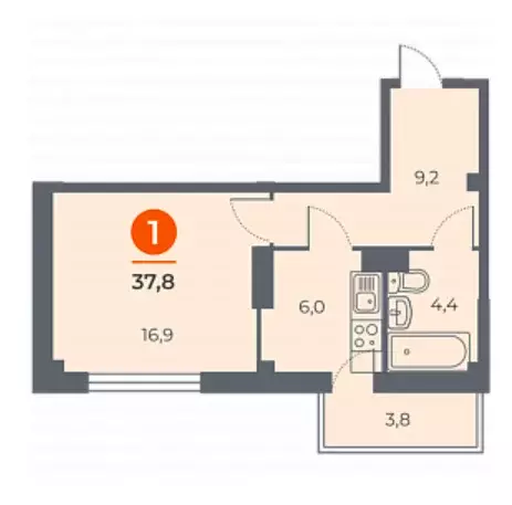 Продаётся 1-к квартира, 36.7 м - Фото 0
