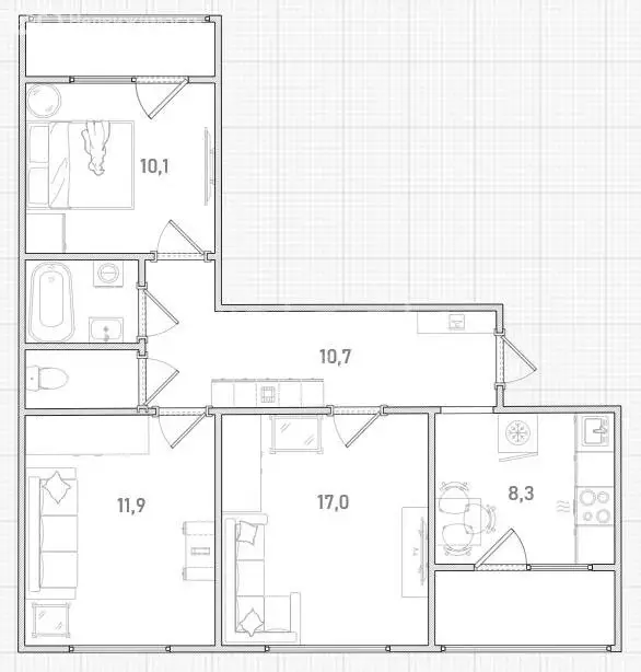 3-комнатная квартира: Москва, улица Фёдора Полетаева, 13 (62.4 м) - Фото 1