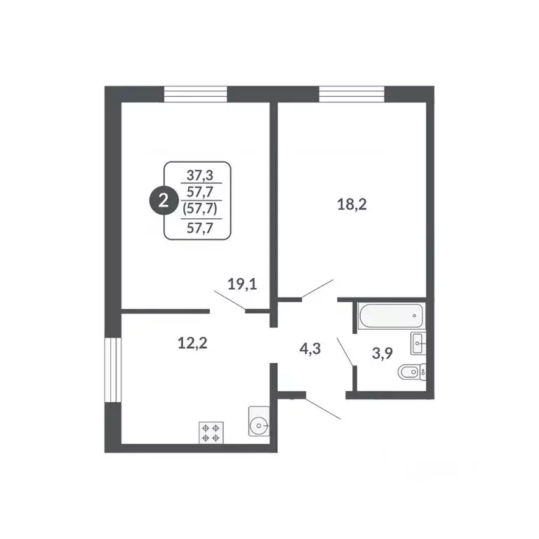 2-к кв. Кировская область, Киров ул. МОПРА, 1Б (57.7 м) - Фото 1