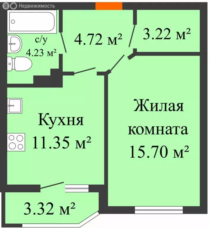 1-комнатная квартира: Краснодар, улица им. Героя Яцкова И.В., 19к3 ... - Фото 0