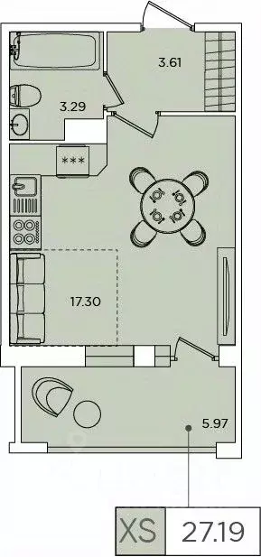 Студия Санкт-Петербург Планерная ул., 87к1 (27.0 м) - Фото 0