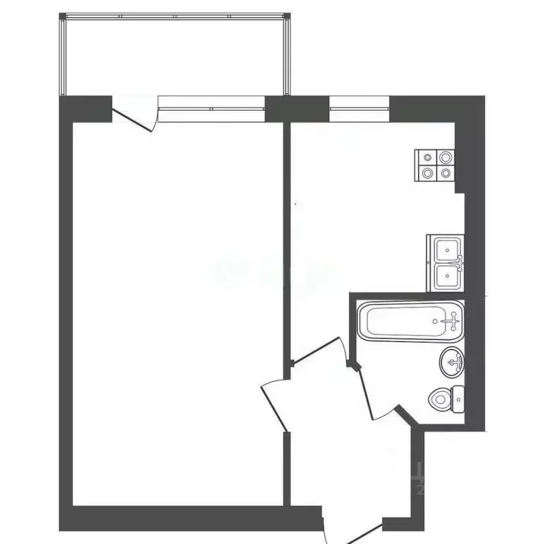 1-к кв. Севастополь просп. Генерала Острякова, 94 (30.0 м) - Фото 2