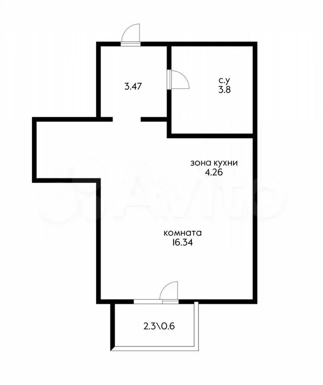 Квартира-студия, 28,2 м, 3/3 эт. - Фото 0