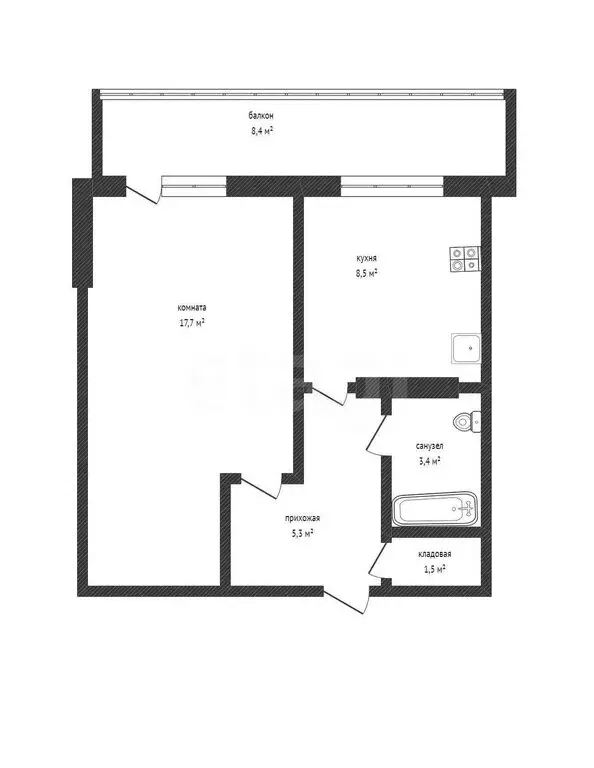 1-комнатная квартира: Салават, Ленинградская улица, 39 (36 м) - Фото 1