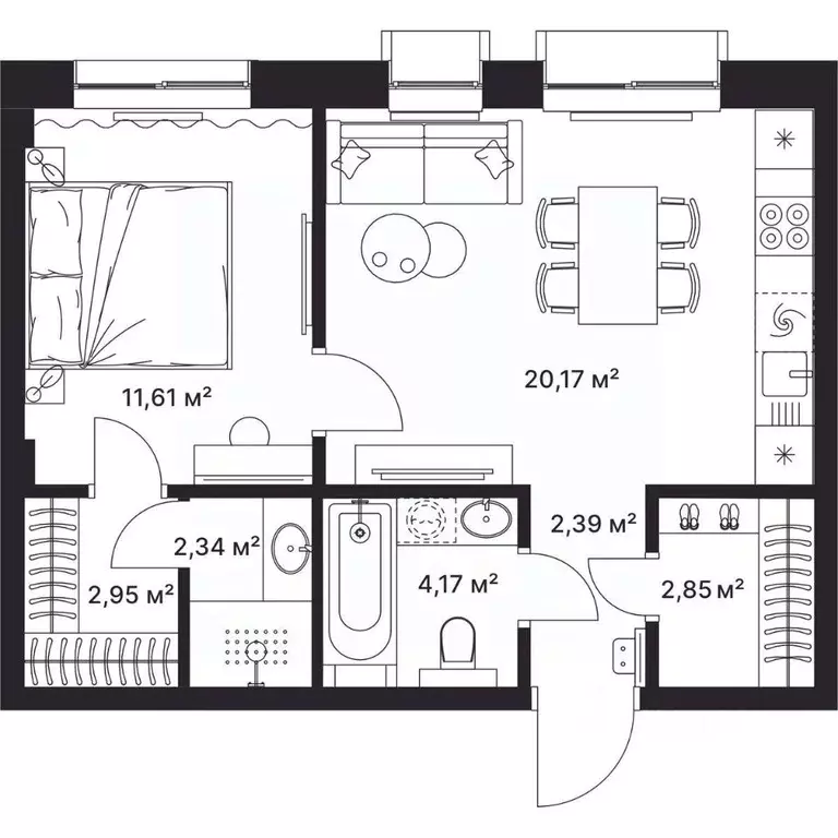 1-к кв. Владимирская область, Киржач ул. Свердлова, 10А (46.0 м) - Фото 1