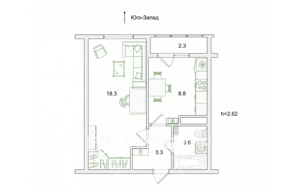 1-к кв. Ленинградская область, Мурино Всеволожский район, ул. ... - Фото 2