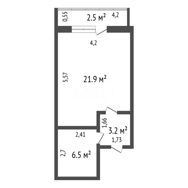 Квартира-студия: Красноярск, улица Карамзина, 18 (31.6 м) - Фото 1