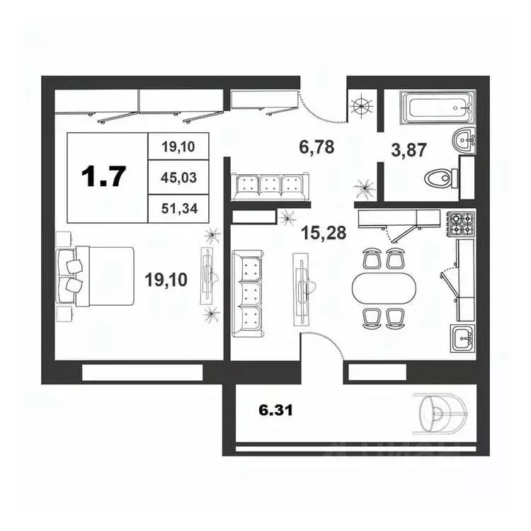 1-к кв. Новгородская область, Великий Новгород ул. Якова Павлова, 15 ... - Фото 0