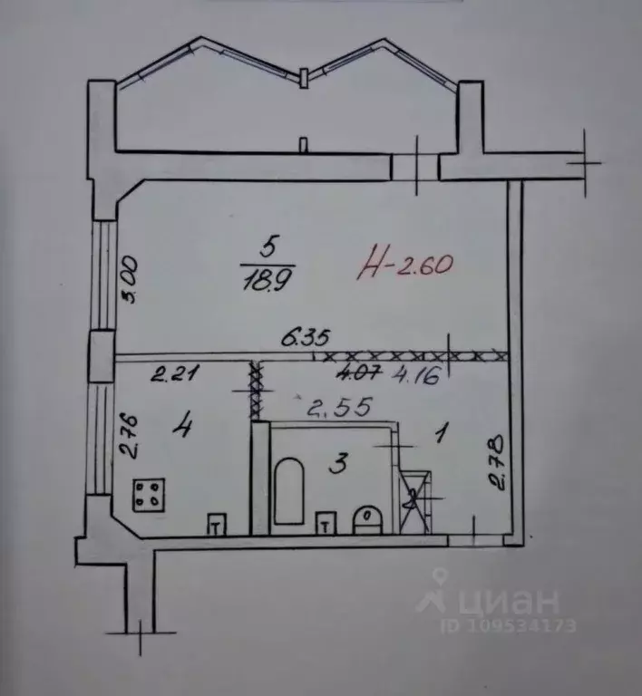1-к кв. Волгоградская область, Волгоград Нарвская ул., 6 (35.3 м) - Фото 2