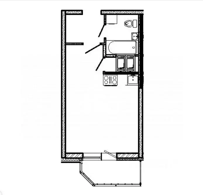 Студия Санкт-Петербург ул. Русановская, 19к1 (26.9 м) - Фото 2
