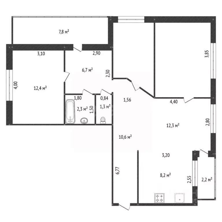 3-к кв. Башкортостан, Уфа Запорожский пер., 7 (85.0 м) - Фото 1