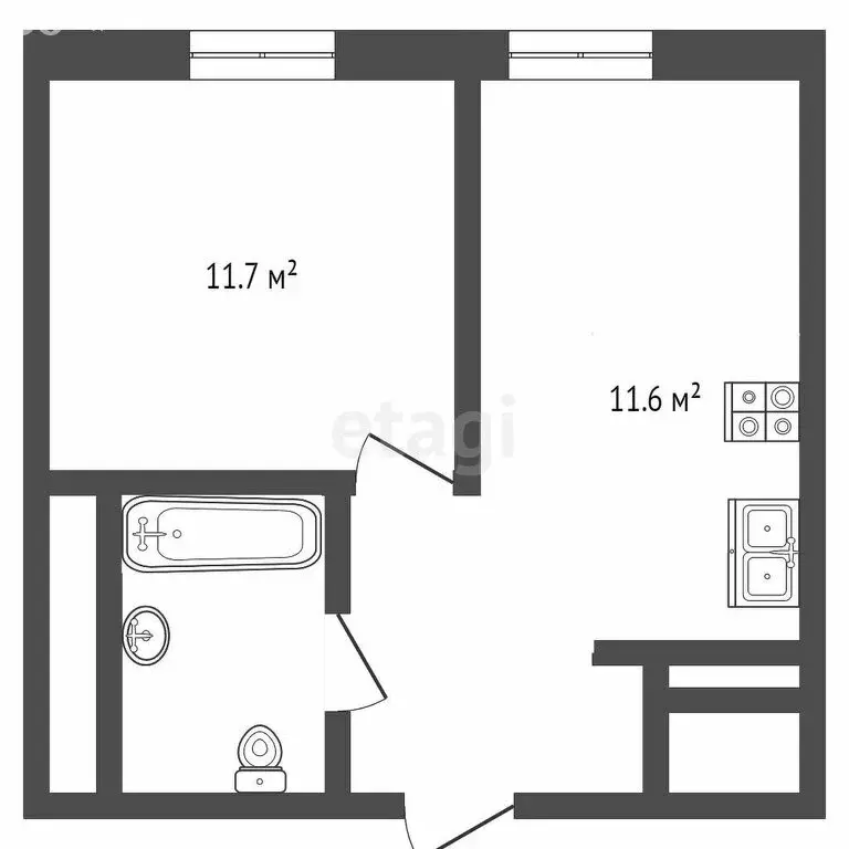 1-комнатная квартира: Тюмень, улица Республики, 204к12 (32.2 м) - Фото 0