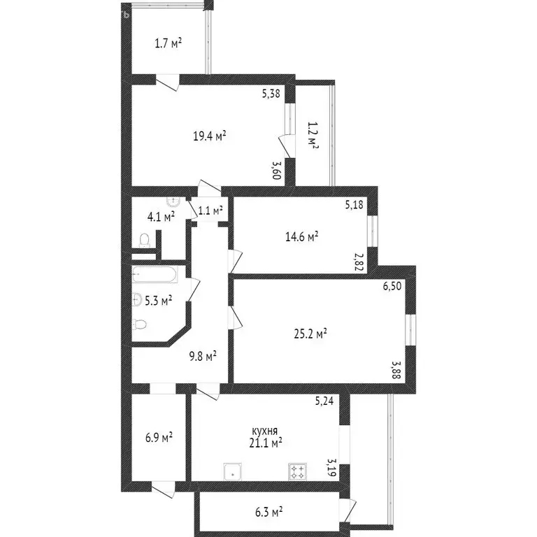 3-комнатная квартира: Белгород, бульвар Юности, 23 (110 м) - Фото 0