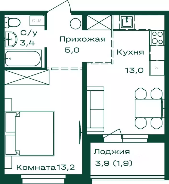 1-к кв. Алтай, Майминский район, с. Майма  (36.5 м) - Фото 0