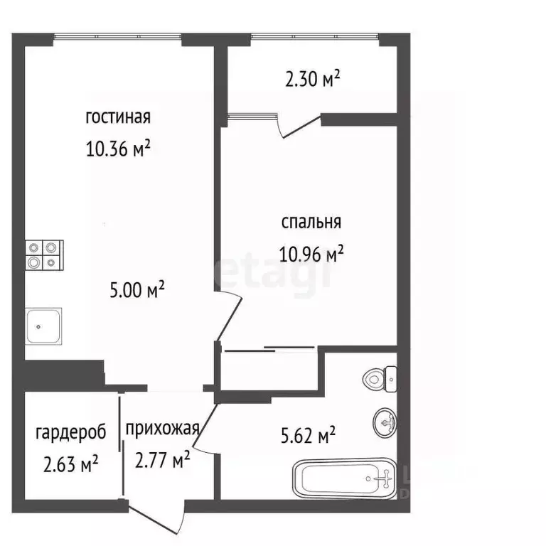 1-к кв. Кемеровская область, Кемерово ул. Ворошилова, 36 (39.64 м) - Фото 1
