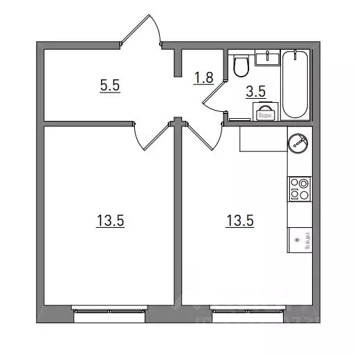1-к кв. Кировская область, Киров ул. Чистопрудненская, 13А (37.8 м) - Фото 1