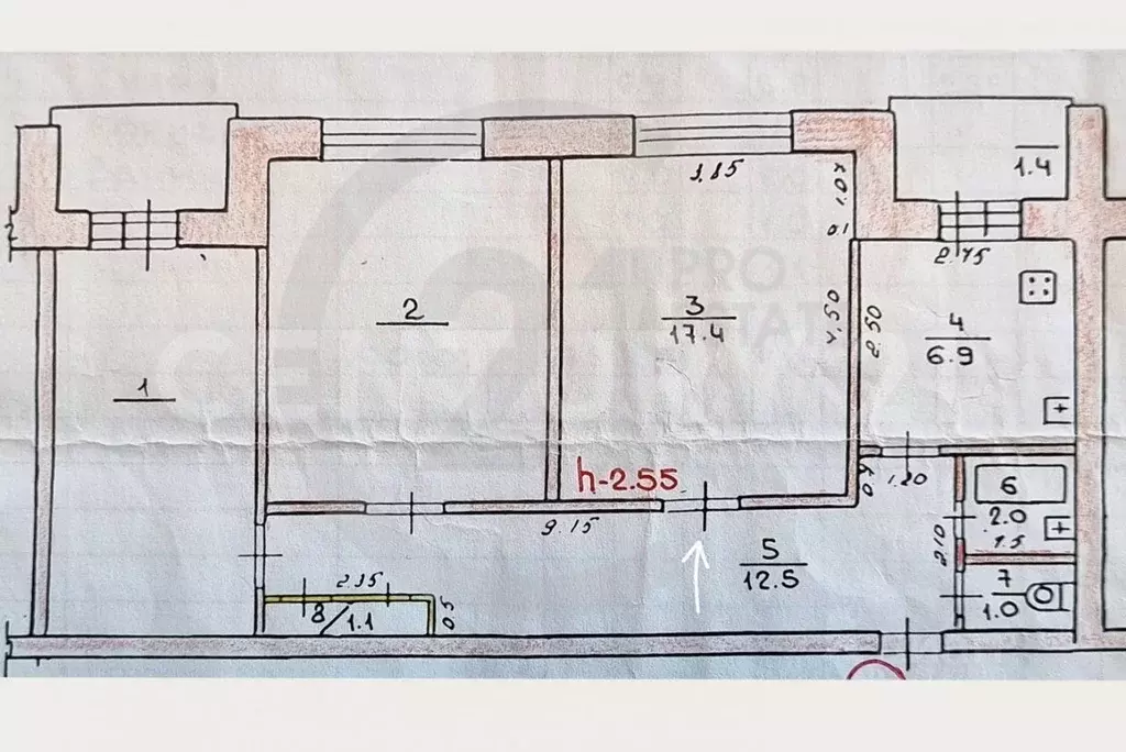 Комната Мордовия, Саранск Московская ул., 119 (18.0 м) - Фото 1