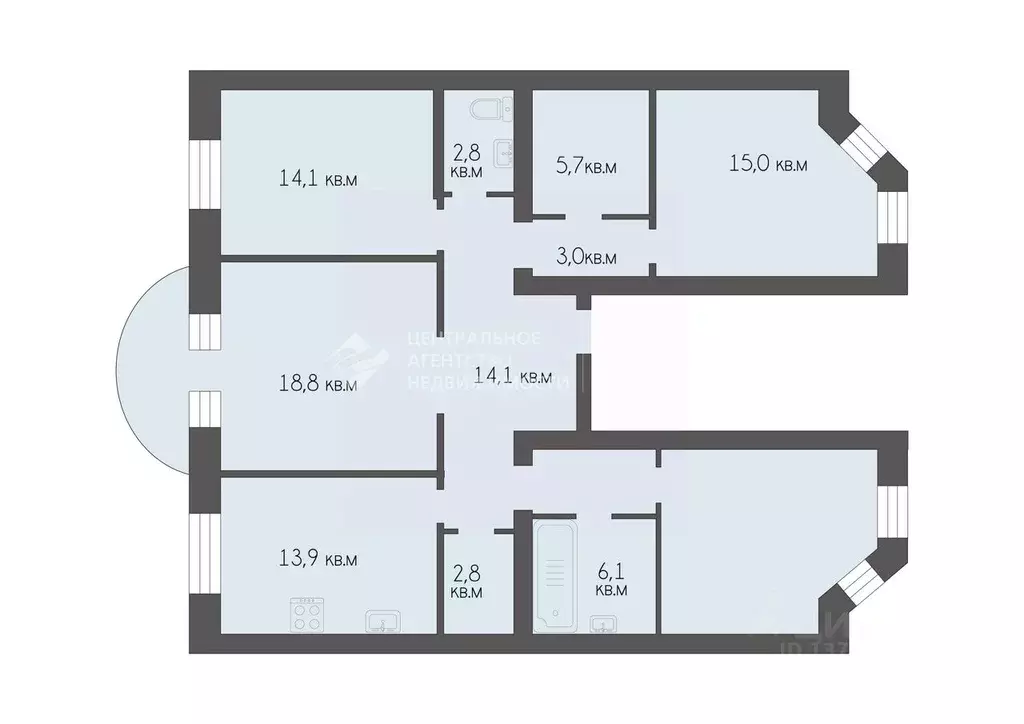 4-к кв. Рязанская область, Рязань ул. Урицкого, 71/5 (114.0 м) - Фото 2