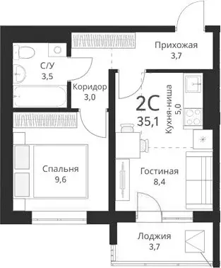 1-комнатная квартира: Новосибирск, улица Красный Факел, 39 (35 м) - Фото 0