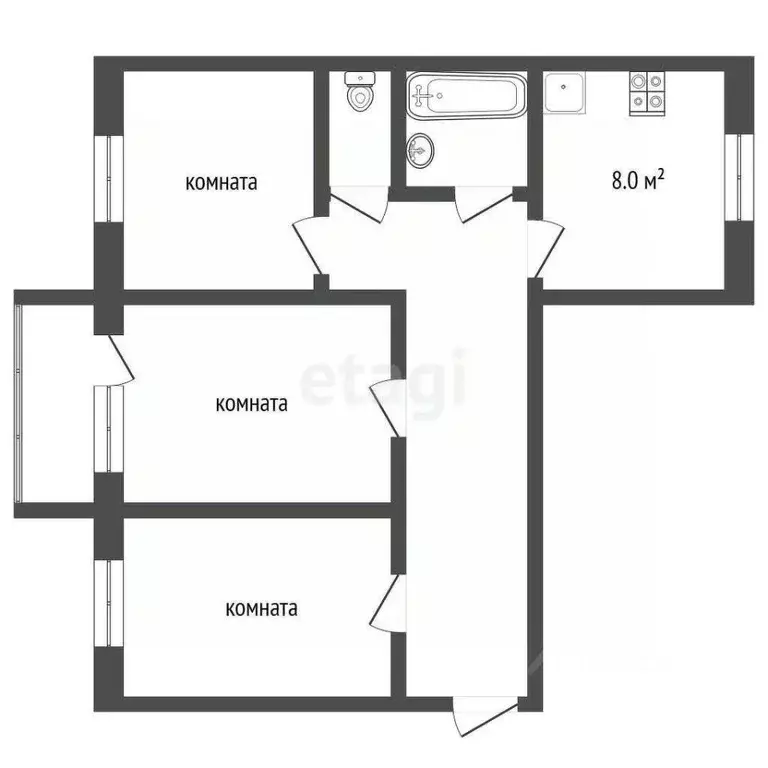 3-к кв. Камчатский край, Вилючинск Рыбачий жилрайон, ул. ... - Фото 2