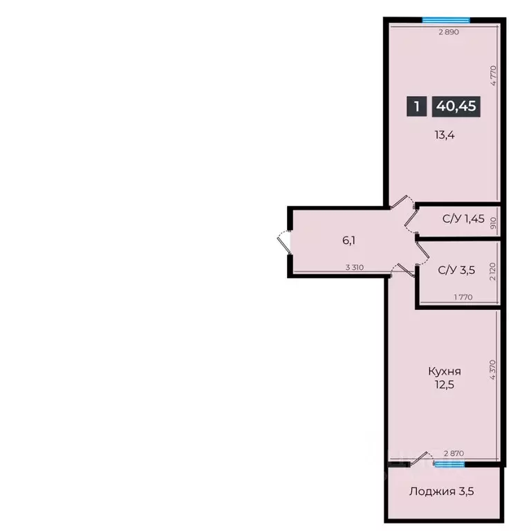 1-к кв. Ставропольский край, Ставрополь ул. Южный обход, 53В (40.45 м) - Фото 1