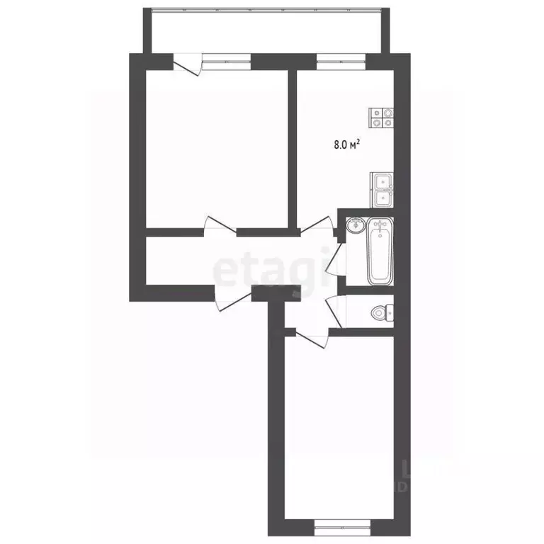 2-к кв. Крым, Бахчисарайский район, с. Табачное ул. Н.Г. Сотника, 24 ... - Фото 2